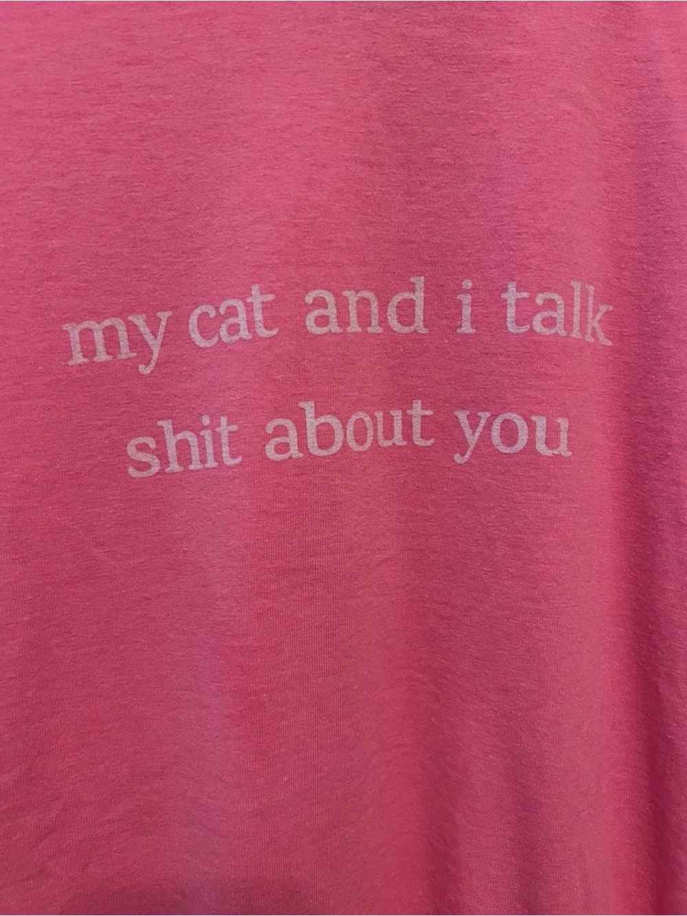 Gildan Pink Graphic Cat Quote T‑Shirt - Picture 2 of 4